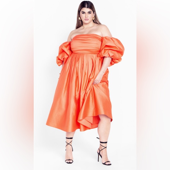 City chic Rosalee dress size 14W new in package. Coral - Picture 2 of 8